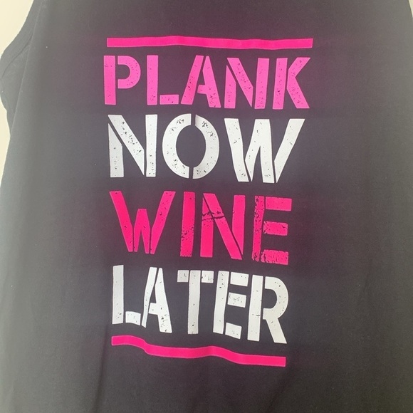 Athletic Works Plank Now Wine Later Tank Top Tee S - Picture 5 of 7